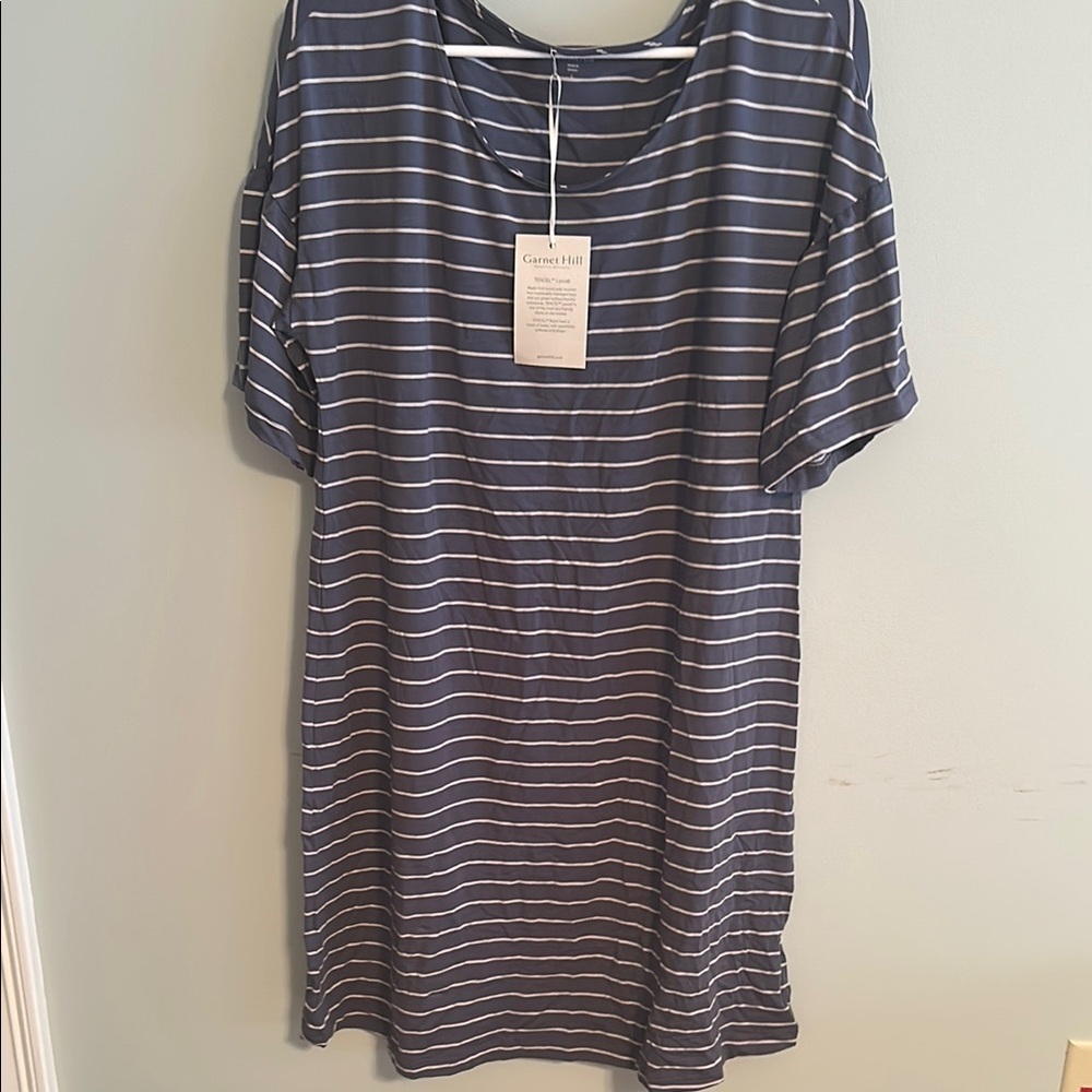 Casual Striped Dress in Navy by Crown & Ivy